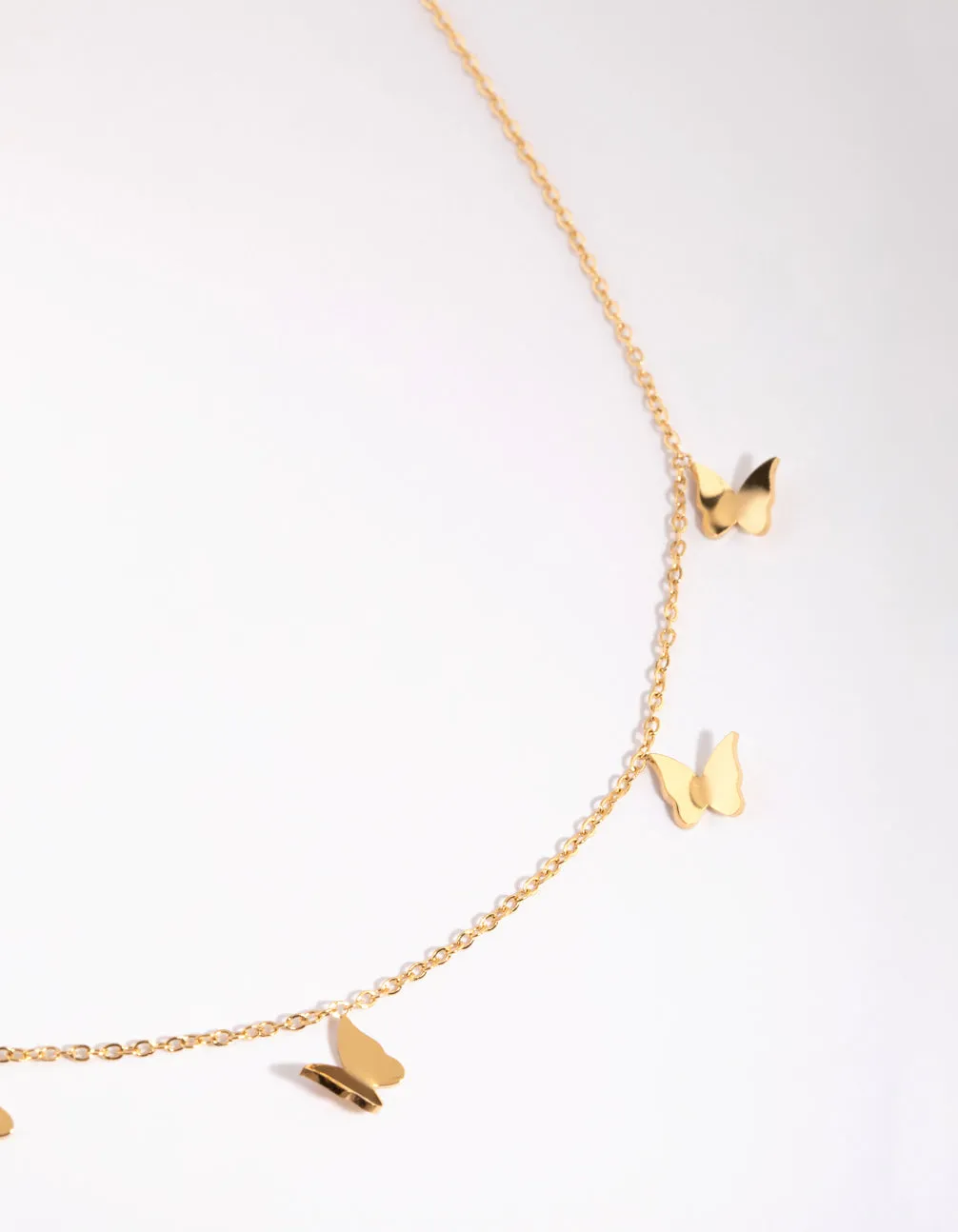 Waterproof Gold Plated Stainless Steel Butterfly Charm Necklace Frequently Used Item Minimalist Piece