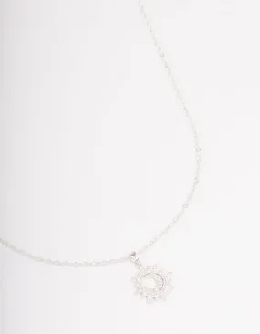 Silver Dainty Sunray Short Necklace Superb Gift