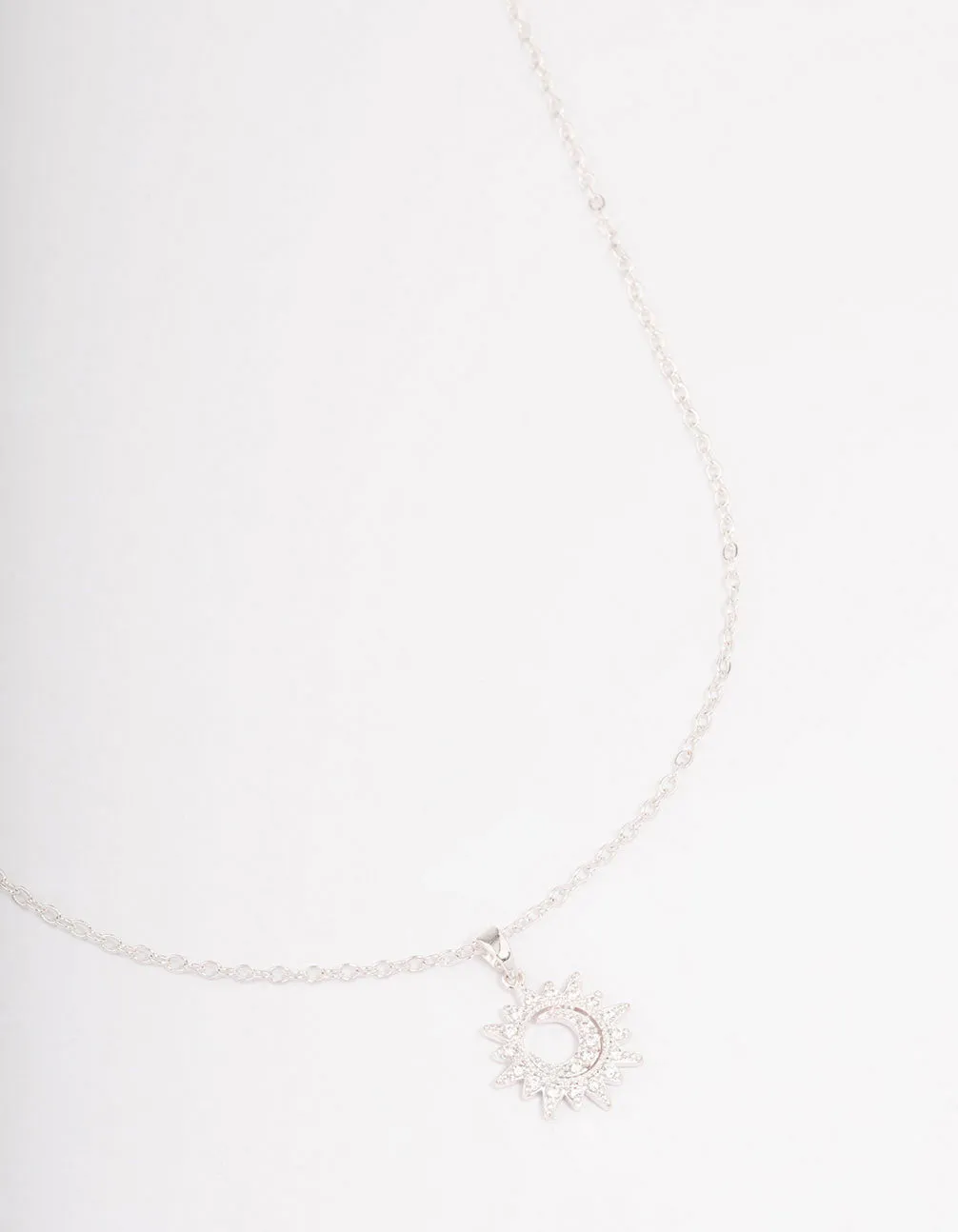 Silver Dainty Sunray Short Necklace Superb Gift