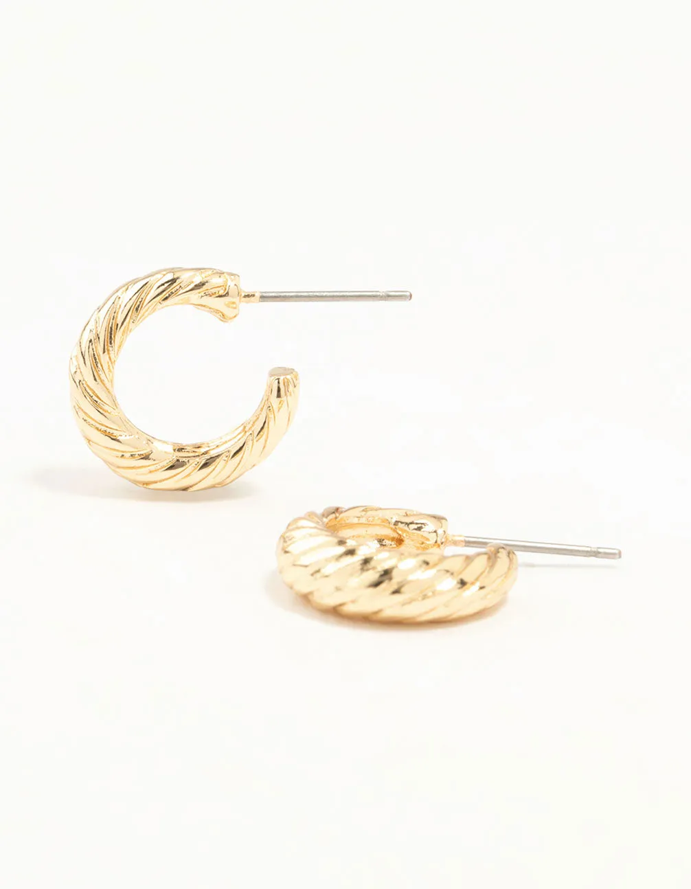 Graceful Decor Gold Crescent Hoop Earrings