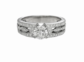WIDE DIAMOND ENGAGEMENT RING 1.26 CTTW Crisp Sparkle
