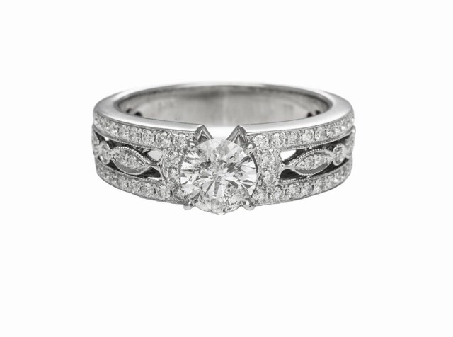 WIDE DIAMOND ENGAGEMENT RING 1.26 CTTW Crisp Sparkle