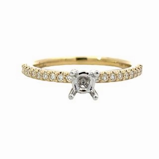 Layer Friendly 14K Yellow Diamond Semi Mount