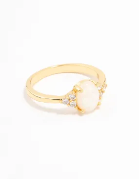 Gold Plated Mystical Oval Ring Event Piece Gorgeous appearance