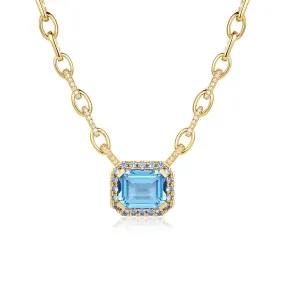Outdoor Accent "Aqua Earth Conservation Champion" Aquamarine and Sapphire Necklace