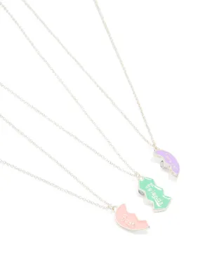 for work Pretty Adornment Kids Silver Friends Forever Necklaces 3-Pack