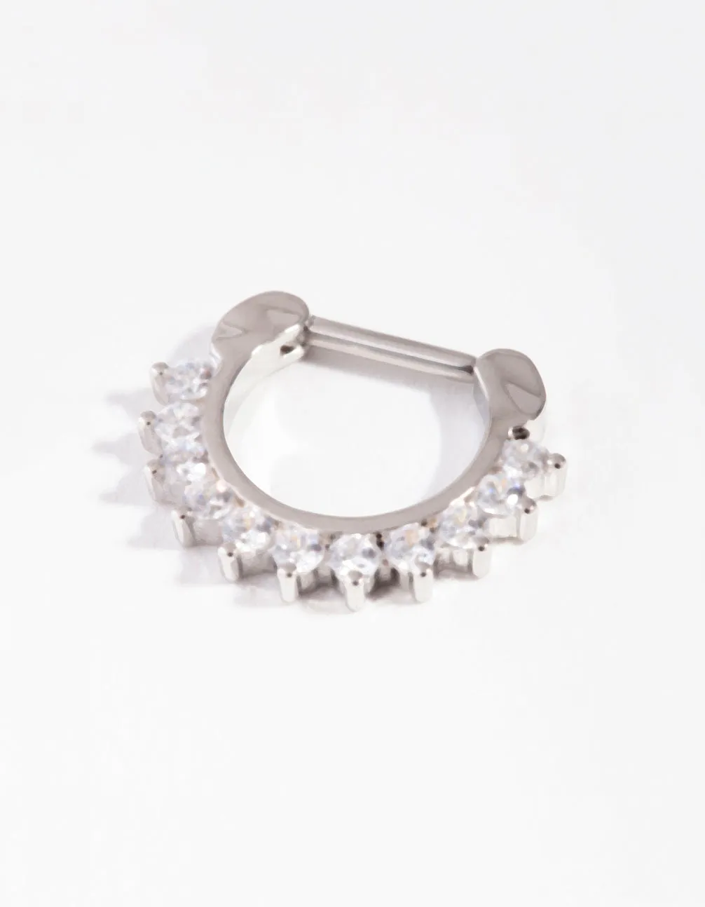 Surgical Steel Cubic Zirconia Septum Small Piece