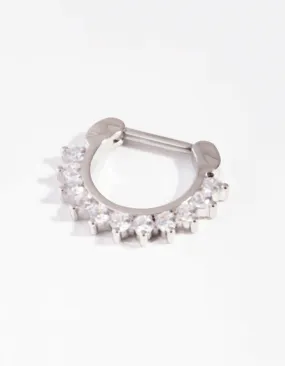 Surgical Steel Cubic Zirconia Septum Small Piece