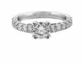 ROUND DIAMOND WITH DIAMONDS DOWN SHANK Chic Fashion