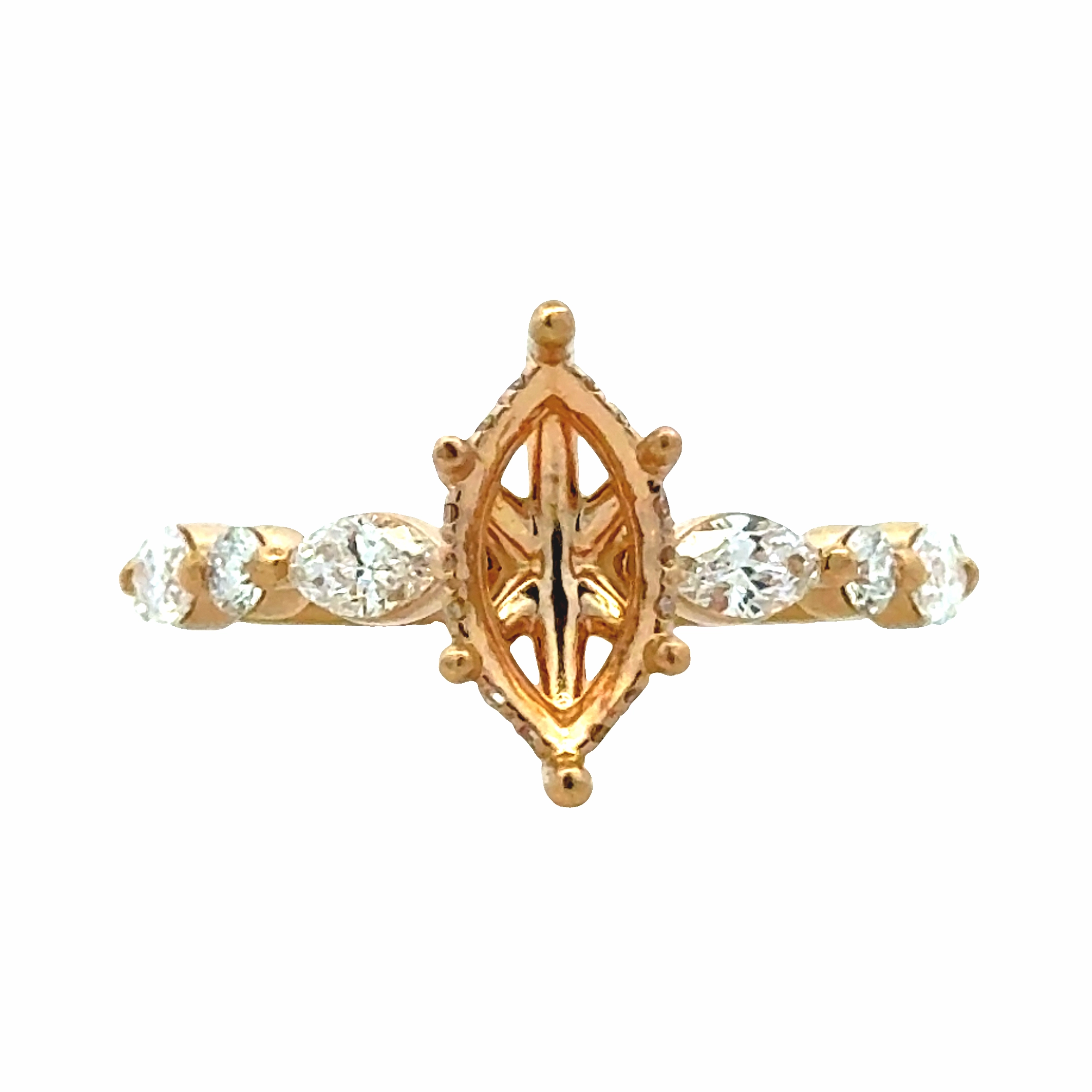 14KY Hidden Halo Diamond Semi-Mount Radiant Radiance