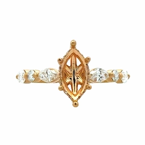 14KY Hidden Halo Diamond Semi-Mount Radiant Radiance