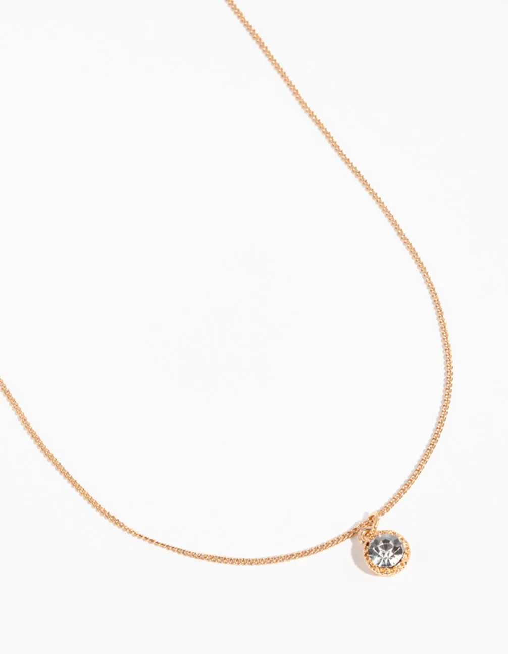 Gold Circular Diamante Pendant Necklace Statement Piece