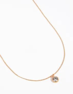 Gold Circular Diamante Pendant Necklace Statement Piece