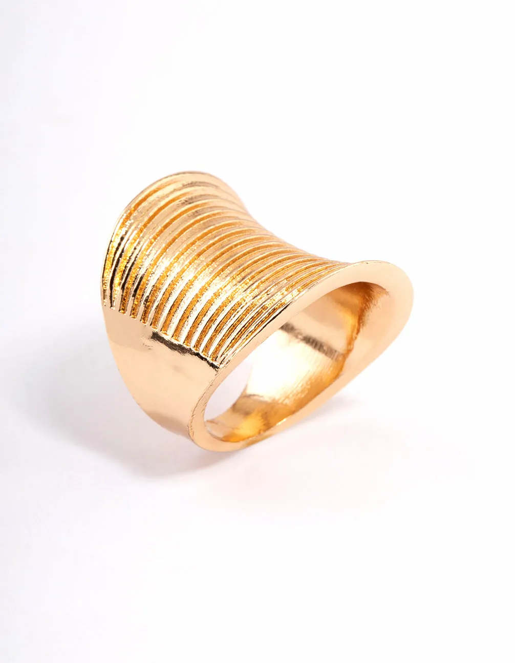 Glam Present Fantastic Piece Gold Elongated Band Ring