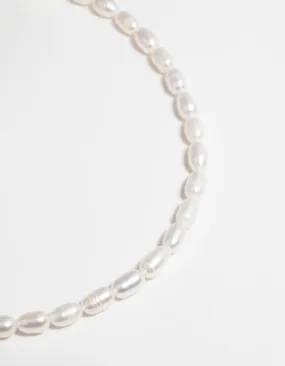 Gold Plated Necklace with Freshwater Pearls Luxury Accessory Easy Style