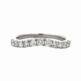 Eye-Catching Craft Youthful Twist 14KW Curved Diamond Wedding Band