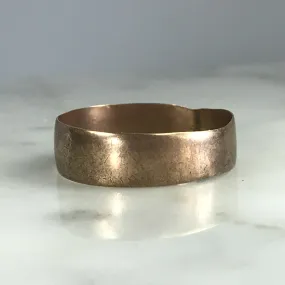 Minimal Proportion Unique Embellishment Vintage 14K Gold Wedding Band. Perfect Stacking Ring or Thumb Ring. Size  8 1/2.