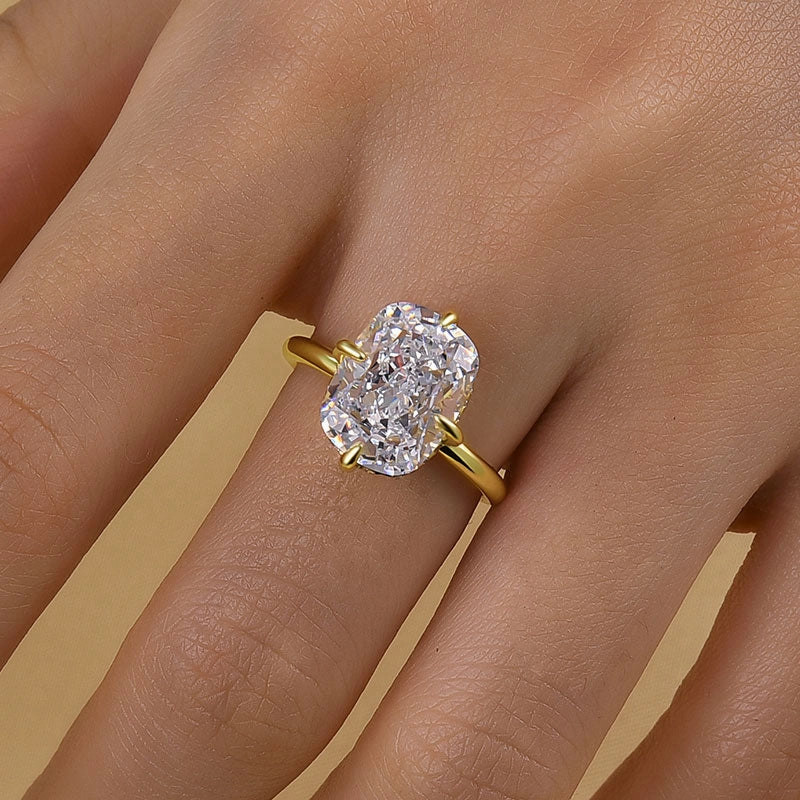 Classic Craftwork Louily Classic Cushion Cut Engagement Ring For Women In Sterling Silver