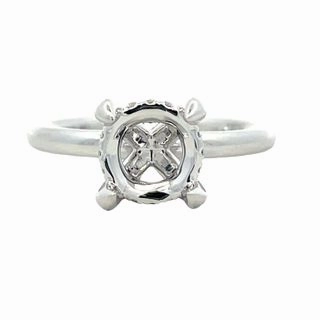 14K White Gold Round Diamond Semi Mount Weekend Accent Glamorous Accent