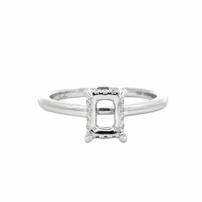 Stylish Flow Glamour Accessory DIAMOND EMERALD HIDDEN HALO SEMI MOUNT