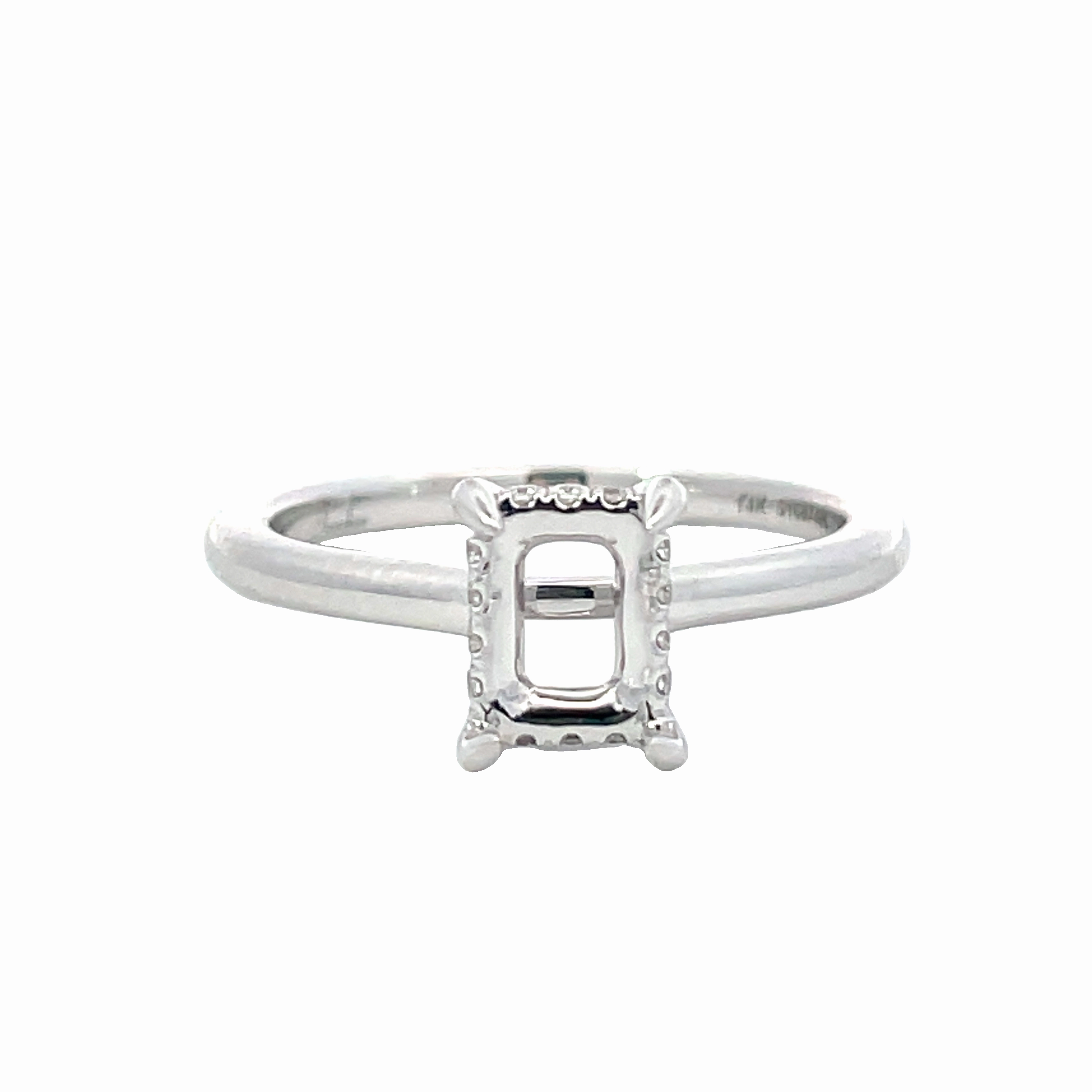 Stylish Flow Glamour Accessory DIAMOND EMERALD HIDDEN HALO SEMI MOUNT