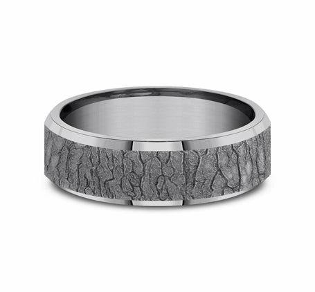 GENTS TANTALUM WEDDING BAND Polished Lines Layering Choice