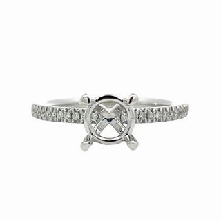 Shimmering Accent Formal Accent 14K White Gold Round Diamond Semi Mount