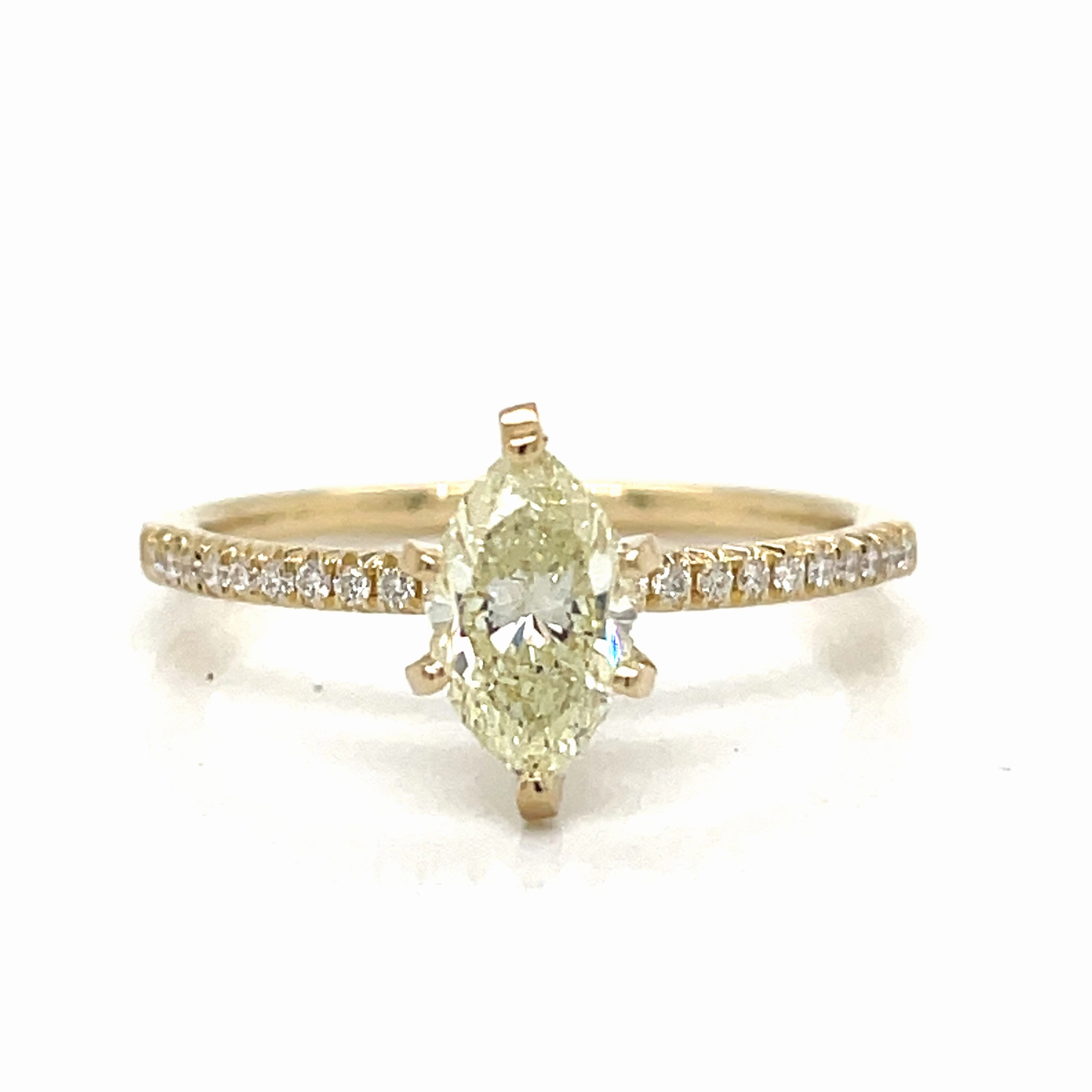 Timeless Wardrobe Candid Moment 14 Karat Yellow/White Gold Straight Marquise Diamond Ring (.88cttw)