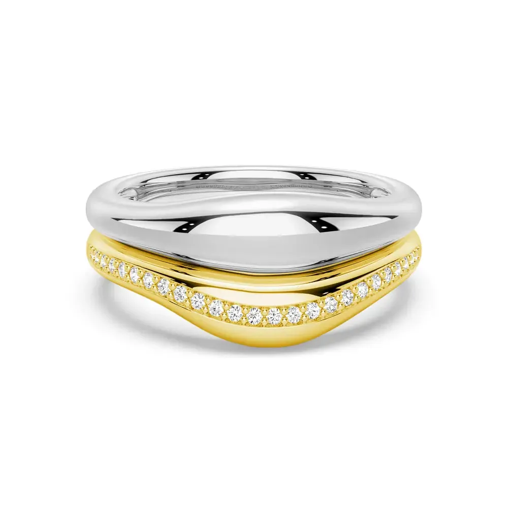 Fluid Two-Tone Band with Linear Pav?? Lightweight Decoration All Purpose Gift