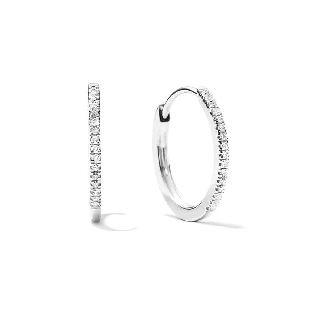 Pave Moissanite Huggie Hoop Earrings Winter Ornament