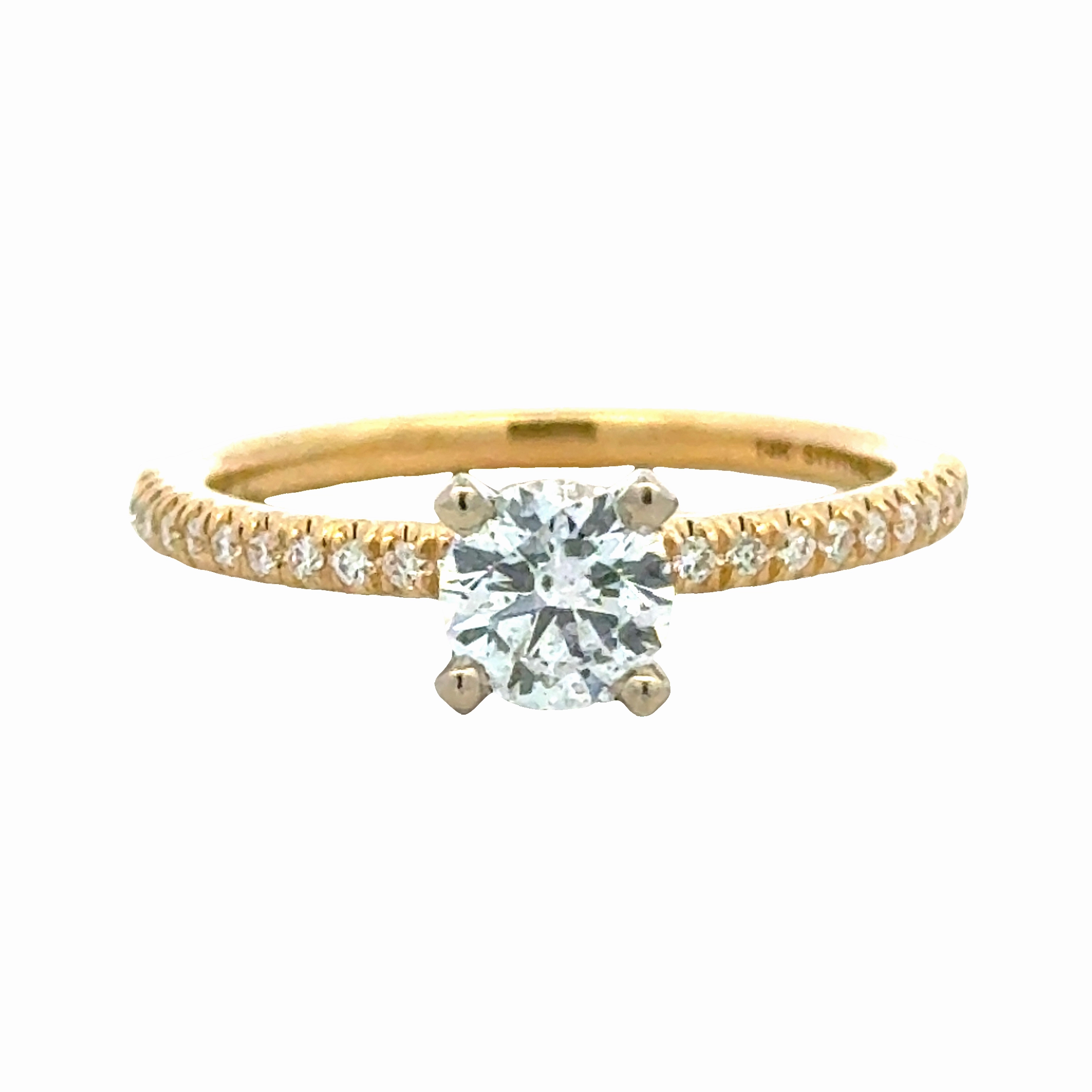 Effortless Accent Classic Feature 14KYW Diamond Solitaire Engagement Ring