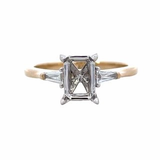 two-tone Semi-mounting for Emerald Cut Luxury Detail Elegant Touch Pieces