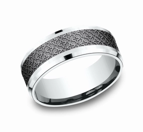 Gents Tantalum/14KW Band Simple Style Elegant Pieces