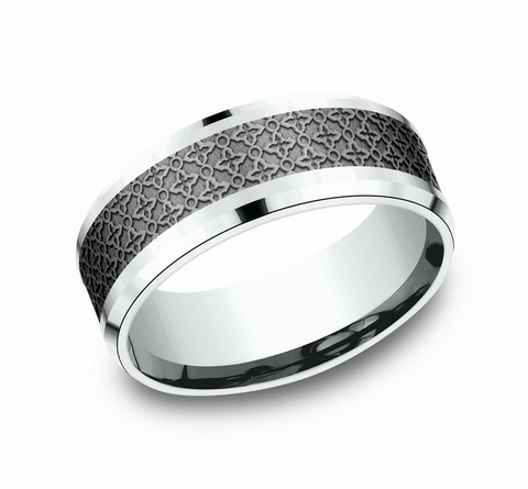 Gents Tantalum/14KW Band Simple Style Elegant Pieces