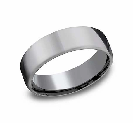 Dainty Touch Graceful Contour GENTS TANTALUM 6.5MM HIGH POLISH BAND