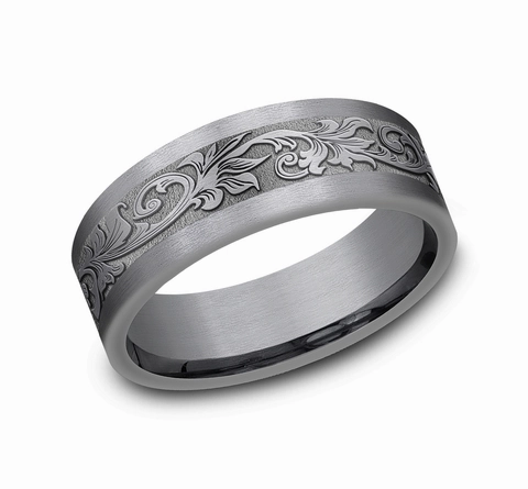 Gents Tantalum Band Classic Detailing Luxury Touch