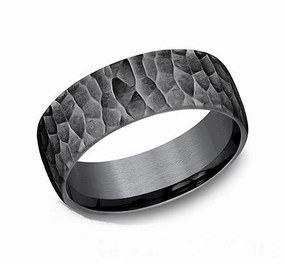 Sculpted Design GENTS TANTALUM HAMMERED WEDDING BAND