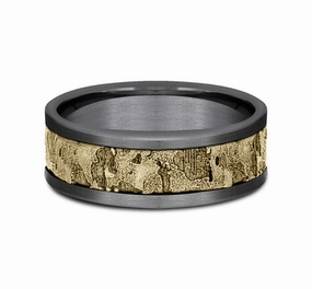 GENTS TANTALUM/YELLOW GOLD WEDDING BAND Contemporary Shine