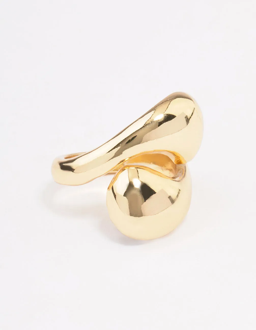 Balanced Geometry Gold Plated Stacked Swirl Cocktail Ring