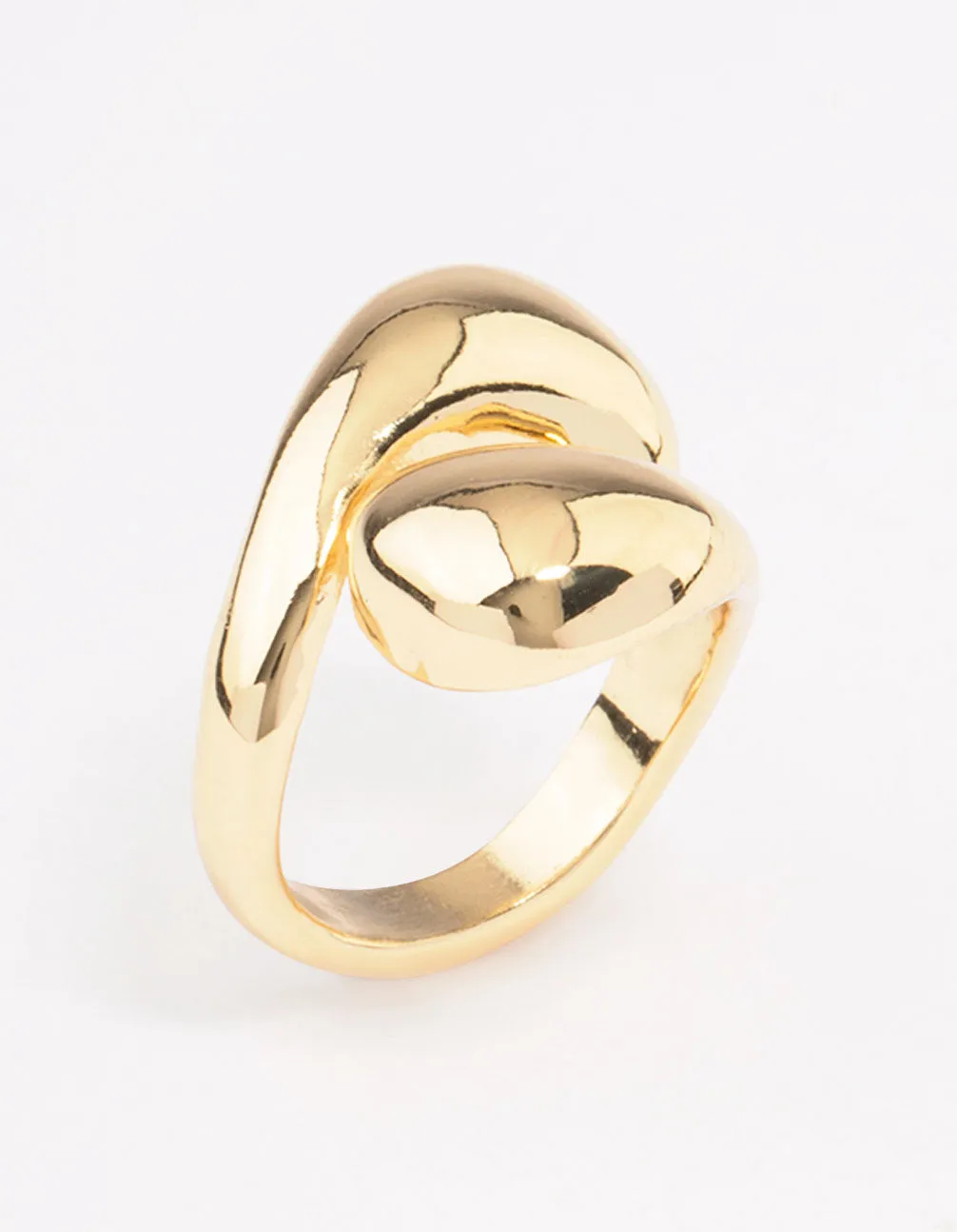Gold Plated Stacked Swirl Cocktail Ring Vintage Insignia