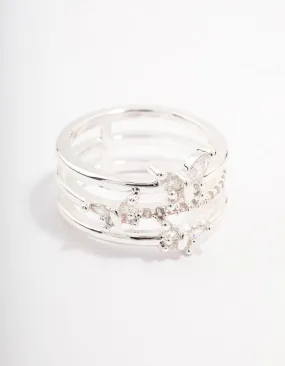 Artistic Work Trendy Look Silver Plated Butterfly Band Ring