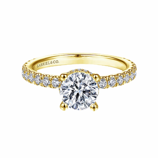 14kyw Hidden Halo Diamond Engagement Ring (2.45cttw) Boho Accent