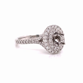 DOUBLE OVAL HALO DIAMOND SEMI-MOUNT Chic Outfit