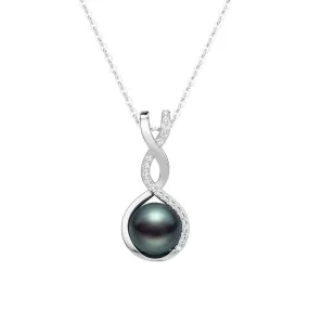 8MM Tahitian Pearl Twist Pendant Necklace Pearl Accessory