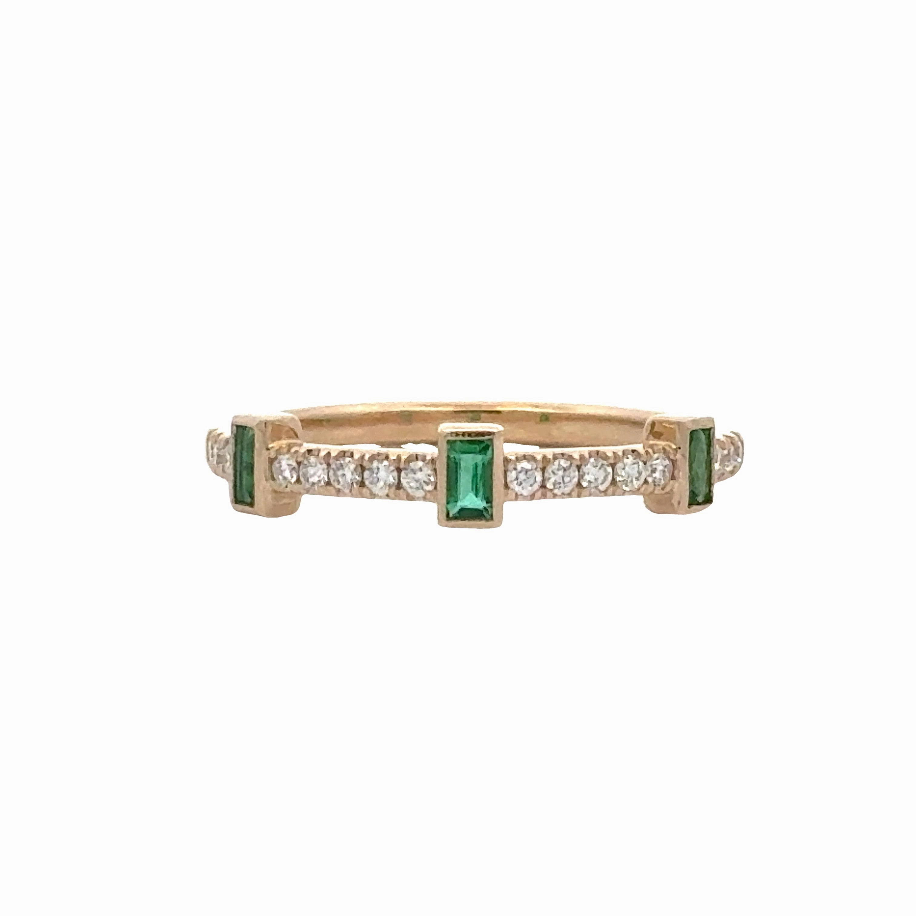 Diamond and Emerald Stackable Band Dazzling Highlight