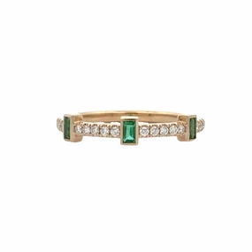 Diamond and Emerald Stackable Band Dazzling Highlight