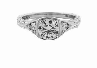 ANTIQUE STYLE RING 1.09CT TW Polished Piece Finest Craft