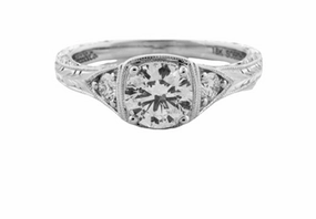 ANTIQUE STYLE RING 1.09CT TW Polished Piece Finest Craft