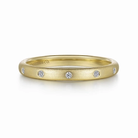 Urban Style 14K Yellow Gold Diamond Stackable Ladies Ring
