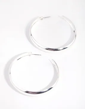Silver 60mm Hoop Earrings Big Ornament Contemporary Vibe
